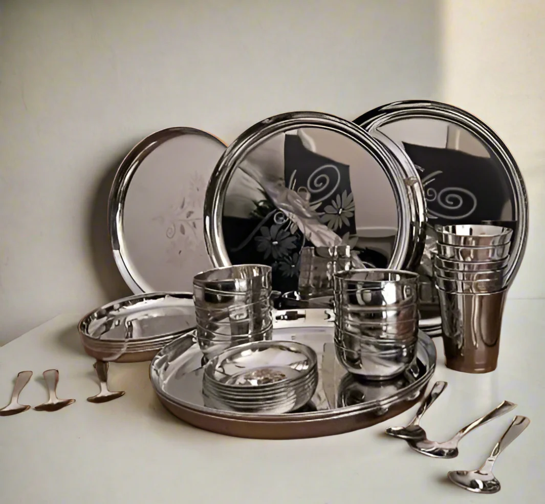 AM3966 Madhuram Exclusive Dinner Set Stainless Steel 42 Pcs Set - Image 4
