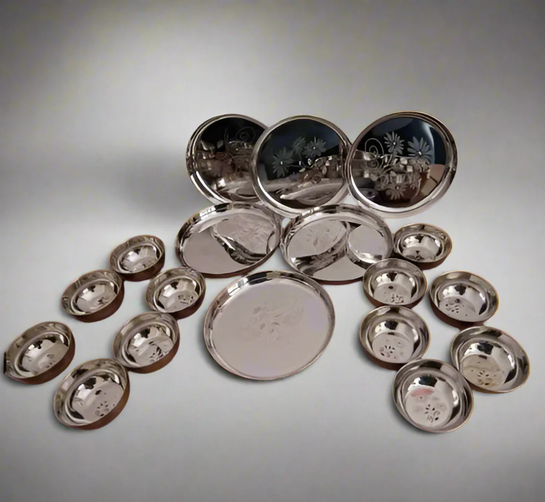 AM3966 Madhuram Exclusive Dinner Set Stainless Steel 42 Pcs Set - Image 5