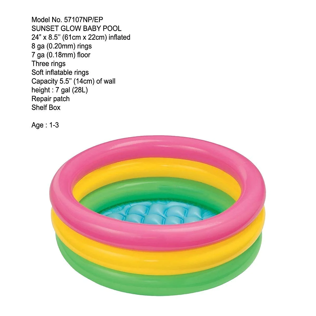 AM3968 Intex Wet Set Collection Kids Bath Tub,(Multicolor) (61 x 22) CM - Image 4