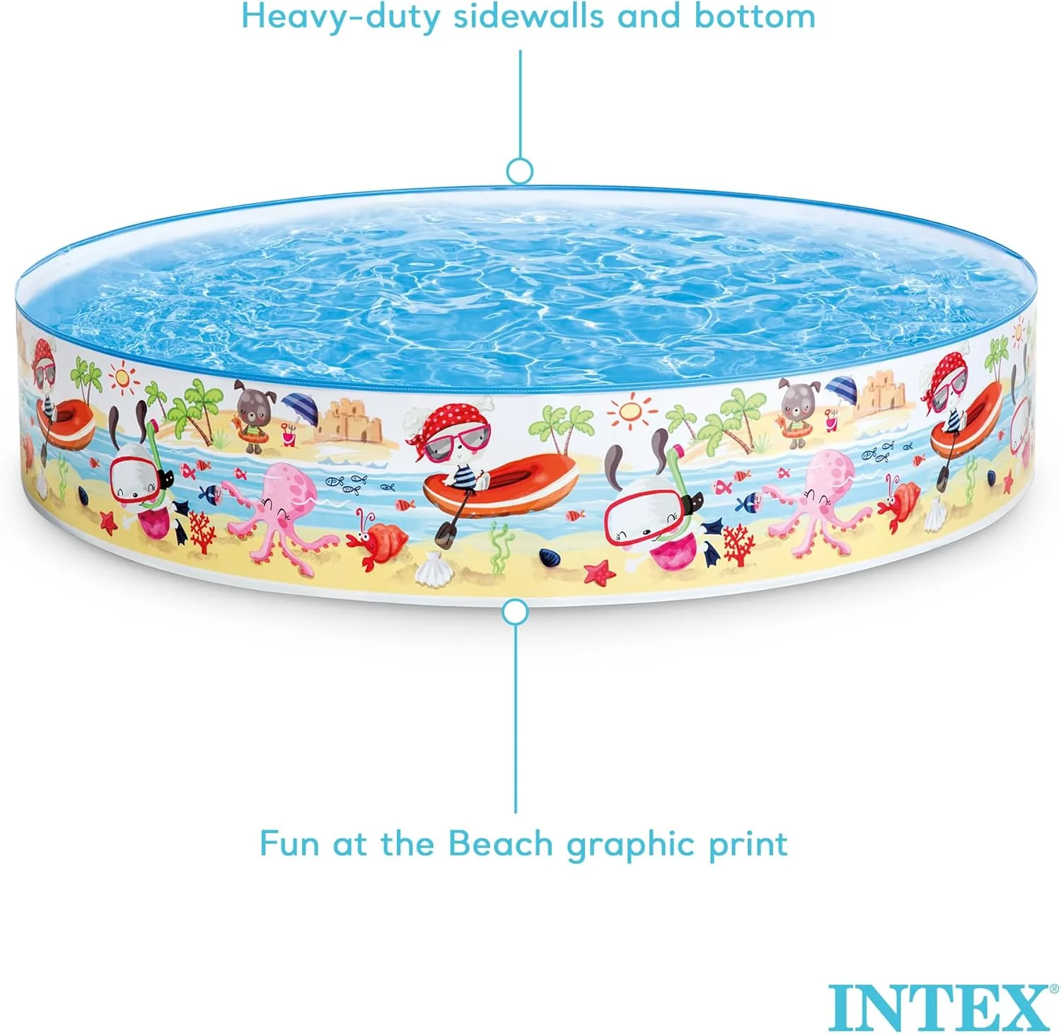 AM3973 Intex Wet Set Collection Snorkel Buddies Snapset Pool, Multi Color (1.52m x 25cm) - Image 5