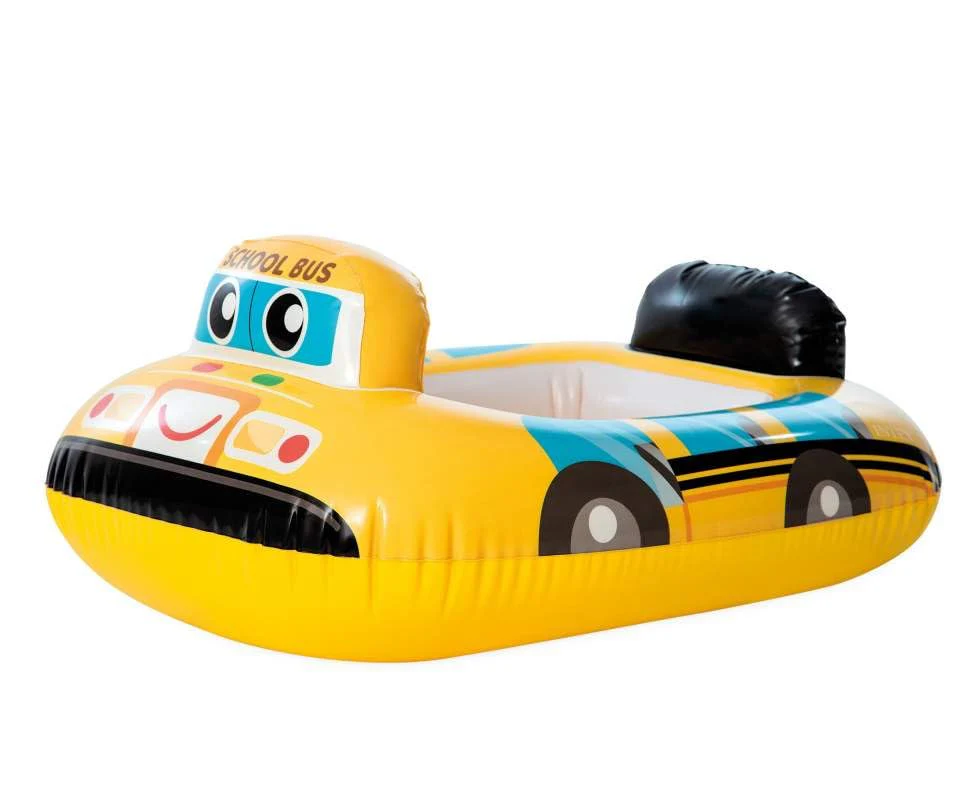 AM3976 Vehicle Fire Engine Shape Sit Pool Float Tube Boat Beach Water Swimming Pool Tube Inflatable Kiddie Swim Water Ring Swimming Tube Ring for Kids (School Bus) - Image 4