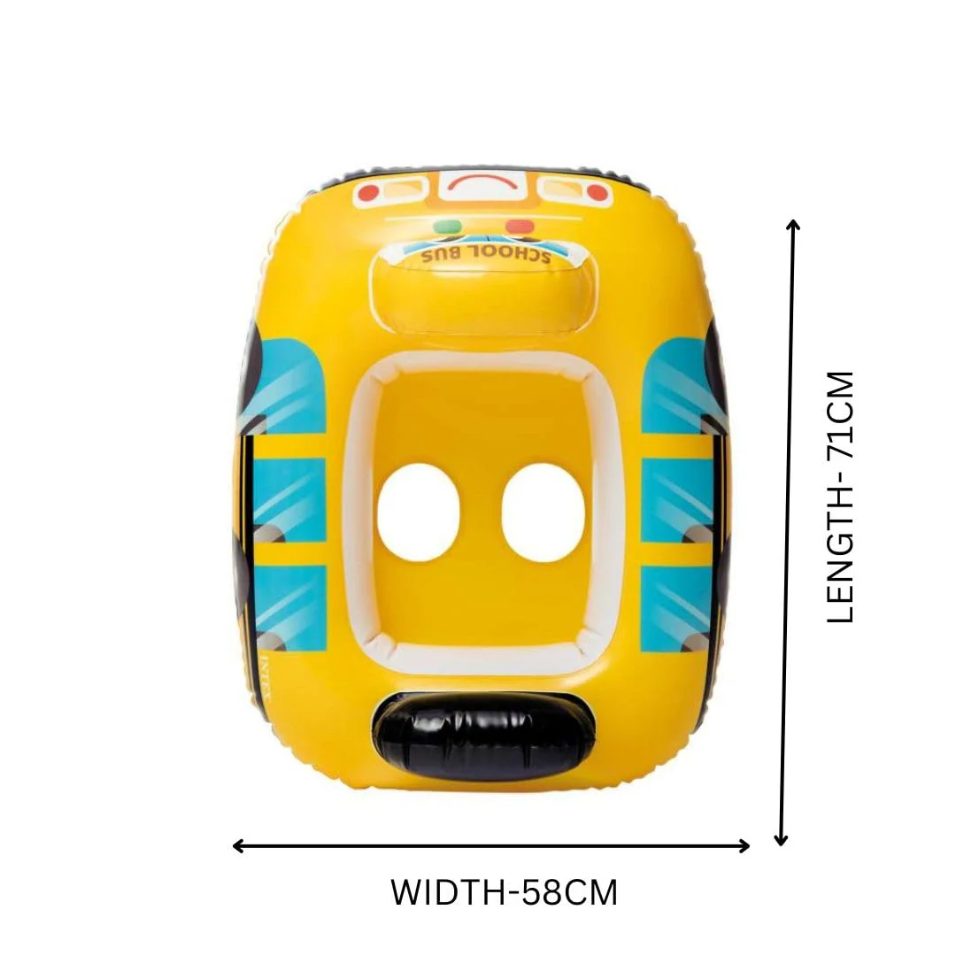 AM3976 Vehicle Fire Engine Shape Sit Pool Float Tube Boat Beach Water Swimming Pool Tube Inflatable Kiddie Swim Water Ring Swimming Tube Ring for Kids (School Bus) - Image 6