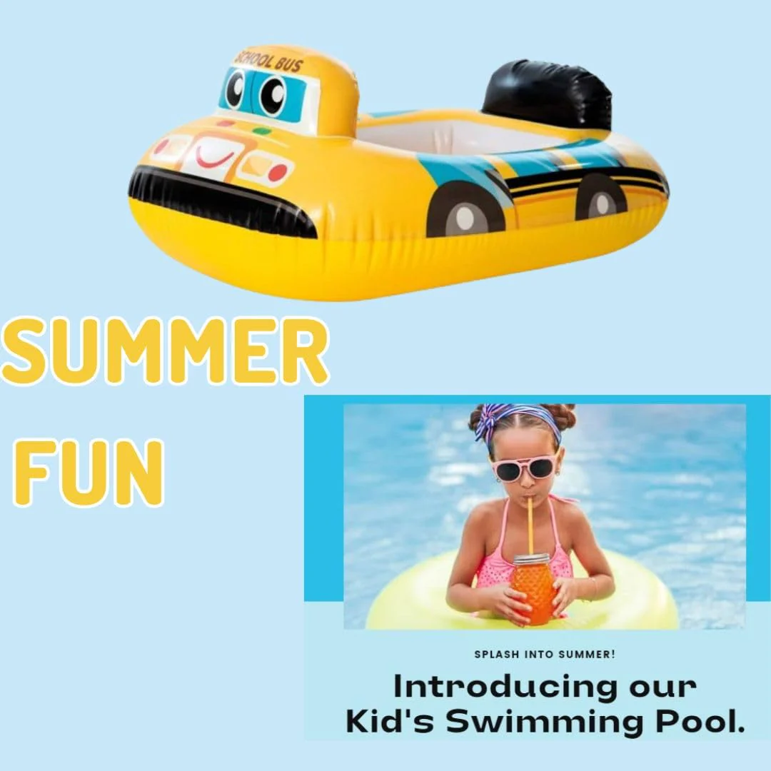 AM3976 Vehicle Fire Engine Shape Sit Pool Float Tube Boat Beach Water Swimming Pool Tube Inflatable Kiddie Swim Water Ring Swimming Tube Ring for Kids (School Bus) - Image 9