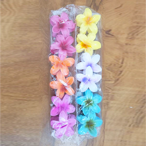 AM5002 Flower Jumbo Claw Clip for Girls & Women Hair Medium Stylish Accessories Pack of 6 Random Color - Image 5