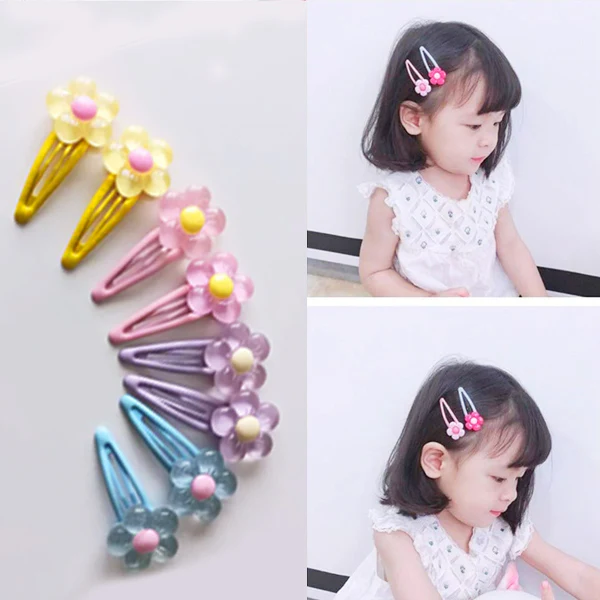 AM5003 Snap Flower Hair Clips for women and Girls (Random Colour)