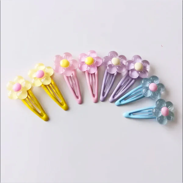 AM5003 Snap Flower Hair Clips for women and Girls (Random Colour) - Image 6