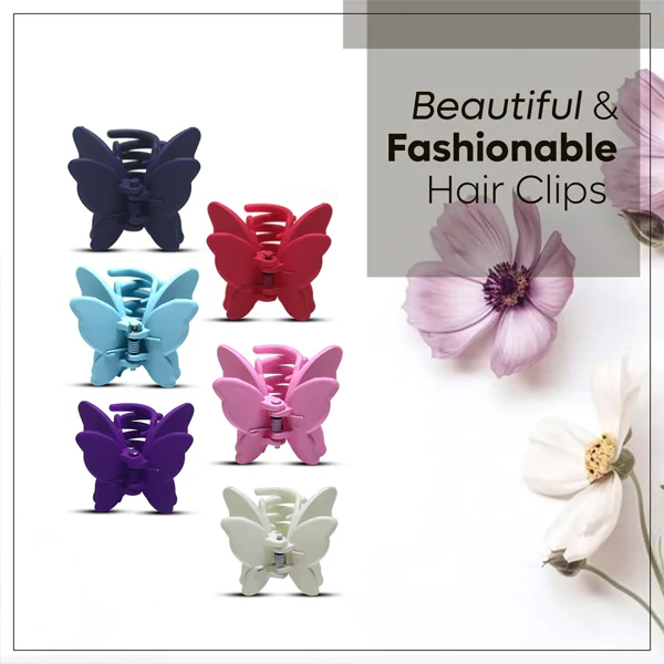 AM5010 Small Butterfly Hair Clature for Thick Hair Matte Finish Hair Claw Clips for Women & Girls (Multicolour) - Image 3