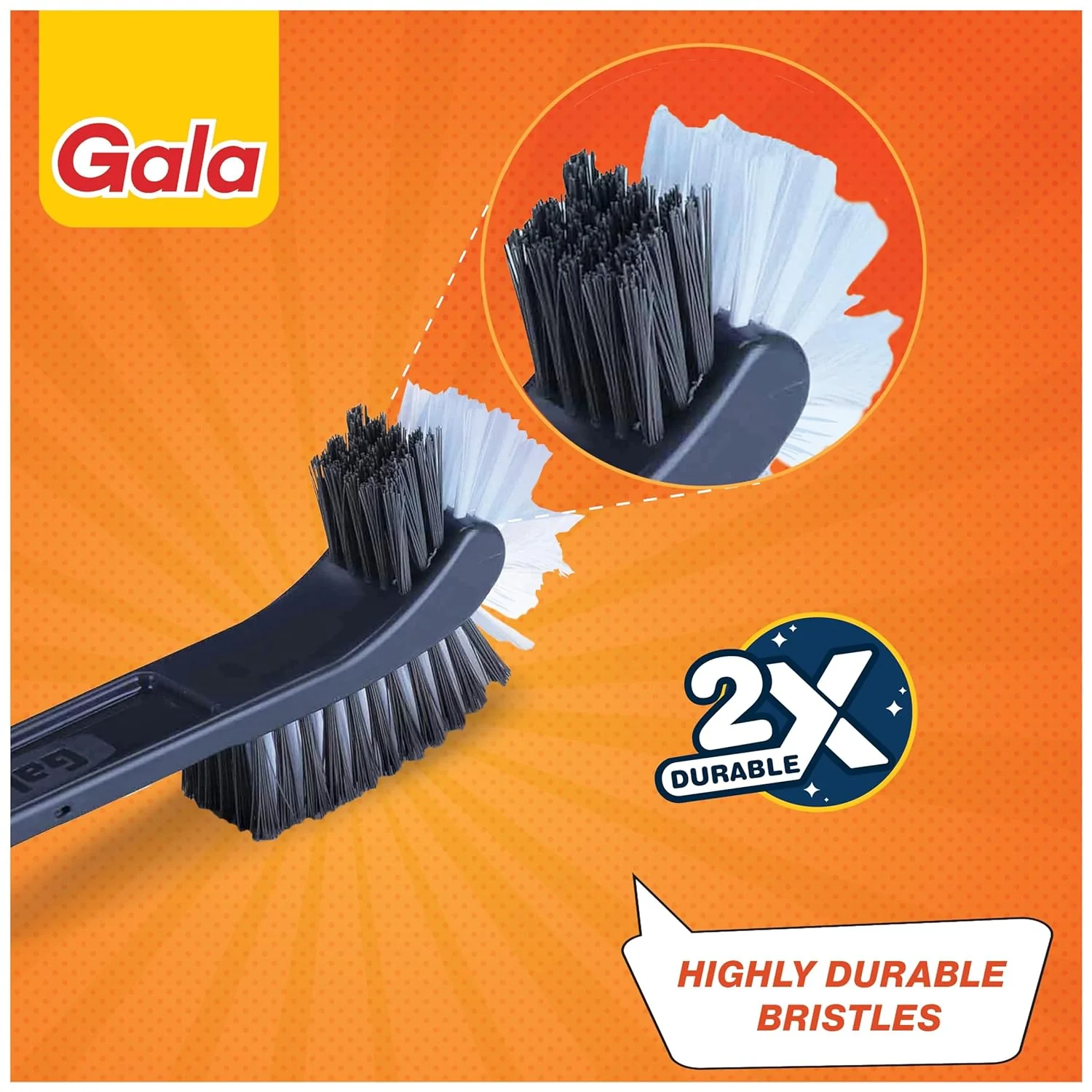 AM5032 Gala Double Hockey Shape Toilet Cleaner Brush with Holder Stand, Toilet Cleaning Brush for Western and Indian Toilet, Bathroom Brush for Toilet Cleaning (Gray,Pack of 1) - Image 5