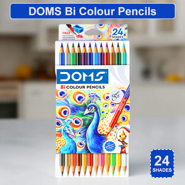 AM5034 DOMS Bi Colours 24 Shades Pencil (12 Nos),Ink Color: Multicolor - Image 2