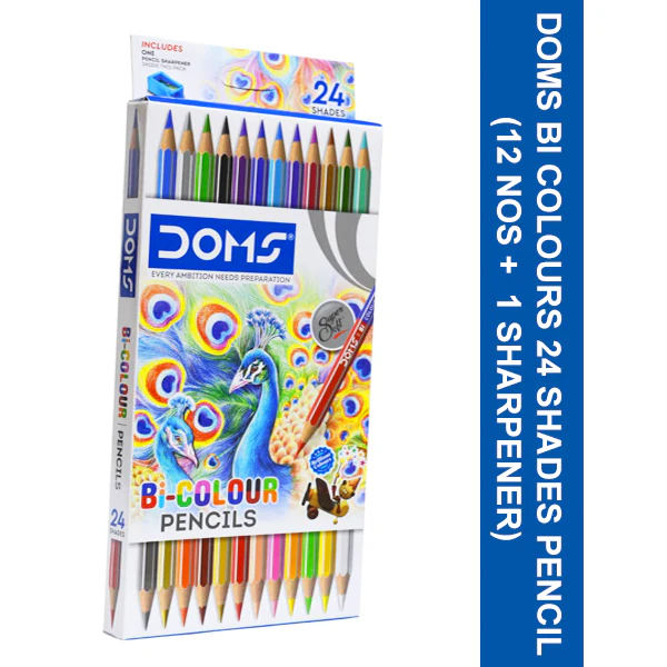 AM5034 DOMS Bi Colours 24 Shades Pencil (12 Nos),Ink Color: Multicolor - Image 3