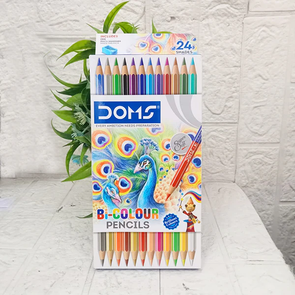 AM5034 DOMS Bi Colours 24 Shades Pencil (12 Nos),Ink Color: Multicolor - Image 4