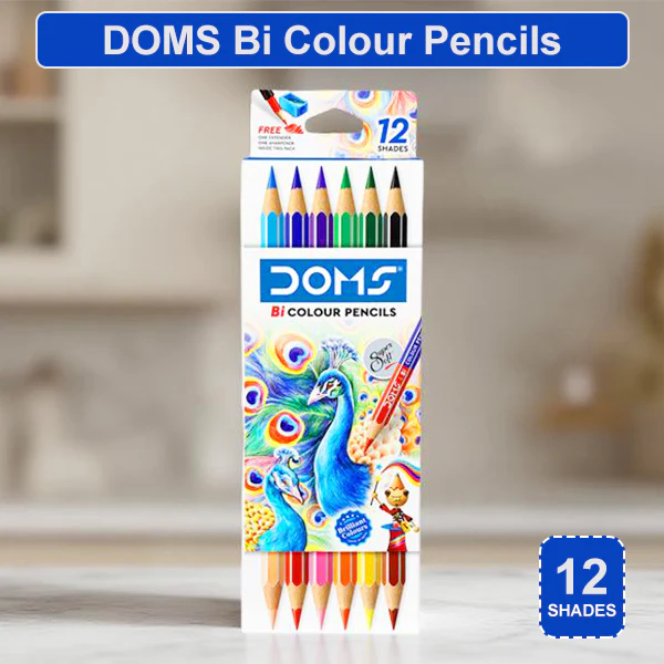 AM5035 DOMS Bi Colours 12 Shades Pencil (6 Nos),Ink Color: Multicolor - Image 2