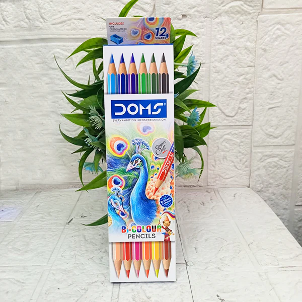 AM5035 DOMS Bi Colours 12 Shades Pencil (6 Nos),Ink Color: Multicolor - Image 4