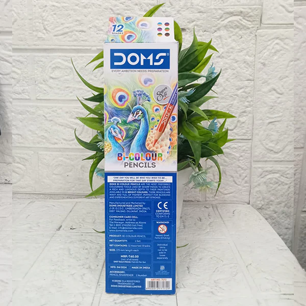 AM5035 DOMS Bi Colours 12 Shades Pencil (6 Nos),Ink Color: Multicolor - Image 5