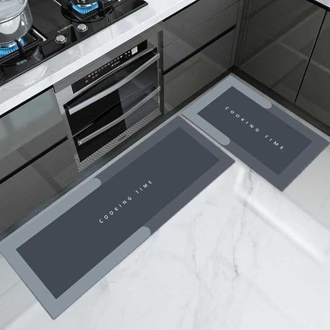 AM5048 Kitchen Mats for Floor (2pcs) , Non-Skid, Soft Absorbent 120x40cm, 40x60cm (Multi Color) - Image 6