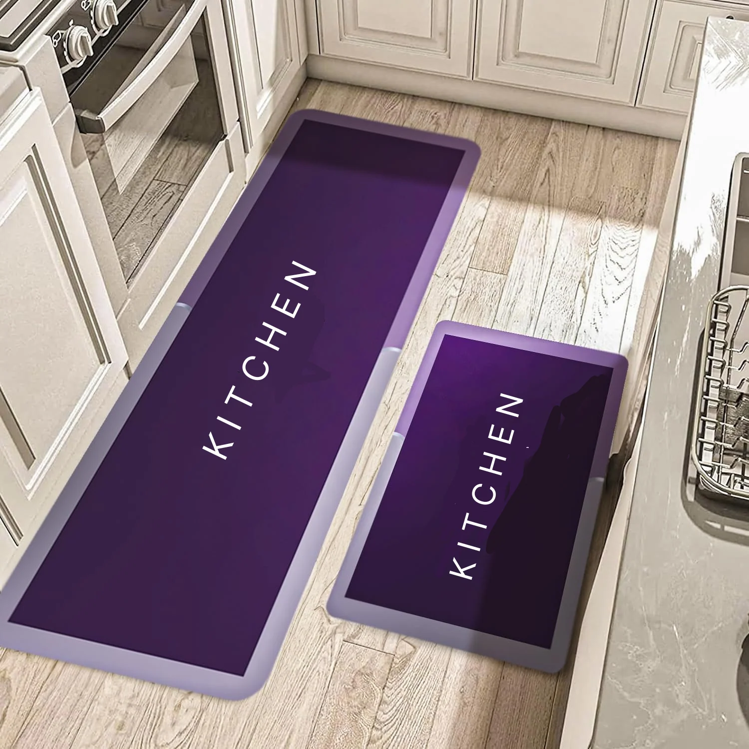 AM5048 Kitchen Mats for Floor (2pcs) , Non-Skid, Soft Absorbent 120x40cm, 40x60cm (Multi Color) - Image 8