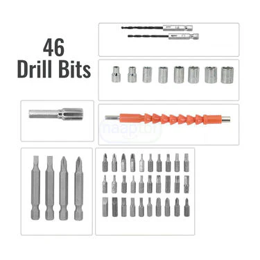 AM5049 Rechargeable Powerful Cordless Screwdriver With Drill Machine 48 Pcs - Image 2