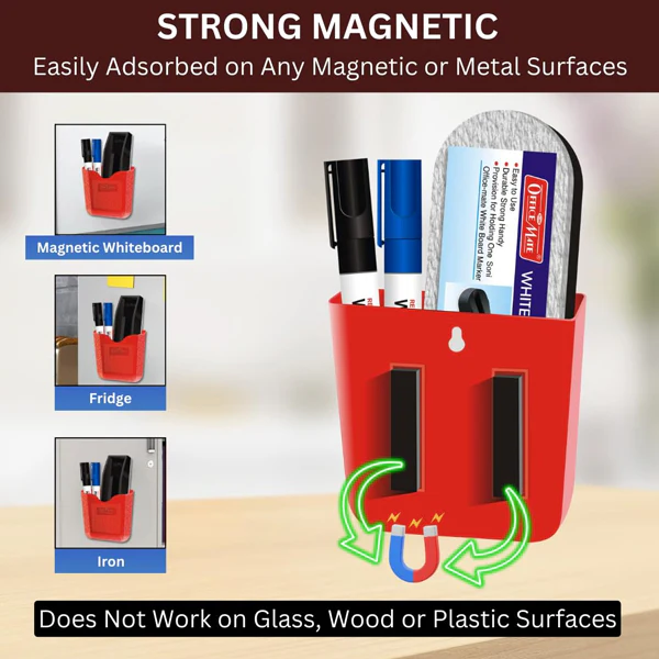 AM5065 Magnetic Pen Holder with 2 Markers and Duster - Image 3