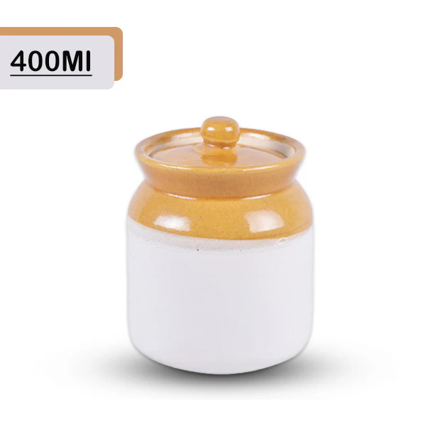 AM5088 White And Brown Pickle Jar (Pack Of 400ml)