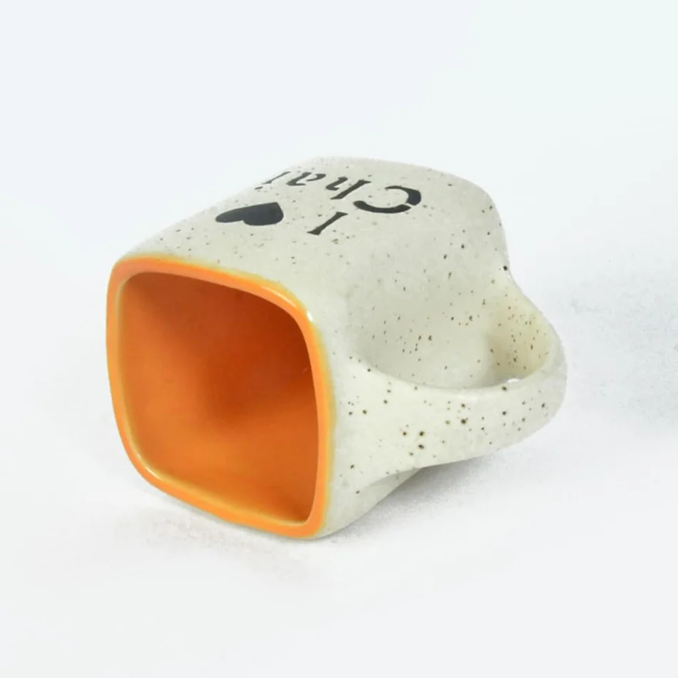 AM5093 Orange Solid Handcrafted Ceramics Matte Cup - 1 Pcs - Image 2