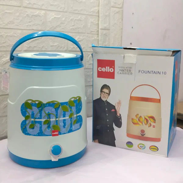 AM5160 Cello Fountain Plastic PU Insulated Water Jug 10 litres, Blue | Leak Resistant | Wide Mouth for Cleaning | BPA Free | Easy to Carry | Ideal for Travel, Picnic, Homes, Offices, Shops & Clinics - Image 4