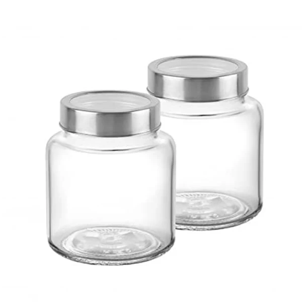 AM5163 CELLO Round Fresh Glass Storage Jar, 580ml (Set of 2) - Image 3