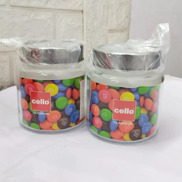 AM5163 CELLO Round Fresh Glass Storage Jar, 580ml (Set of 2) - Image 4