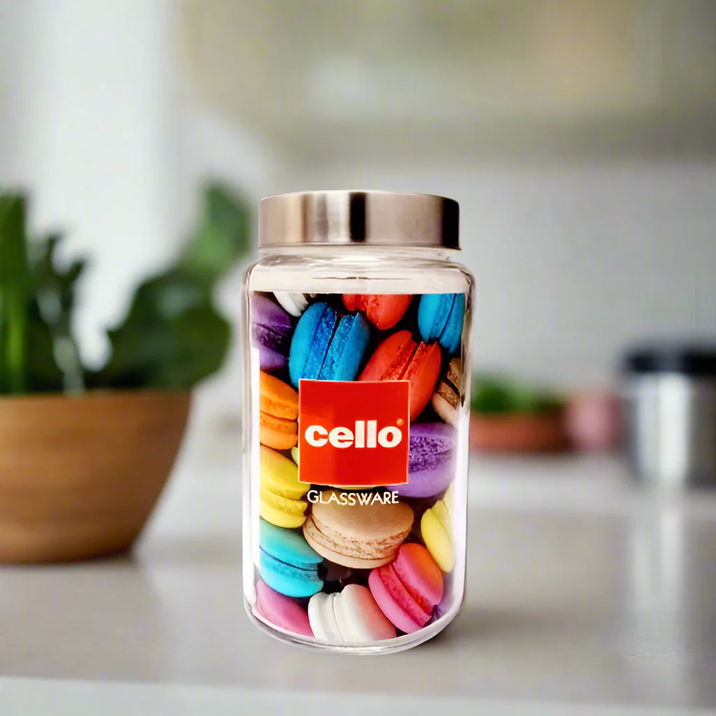 AM5164 Cello Round Fresh Glass Storage Jar, 1000ml (Set of 1) - Image 3