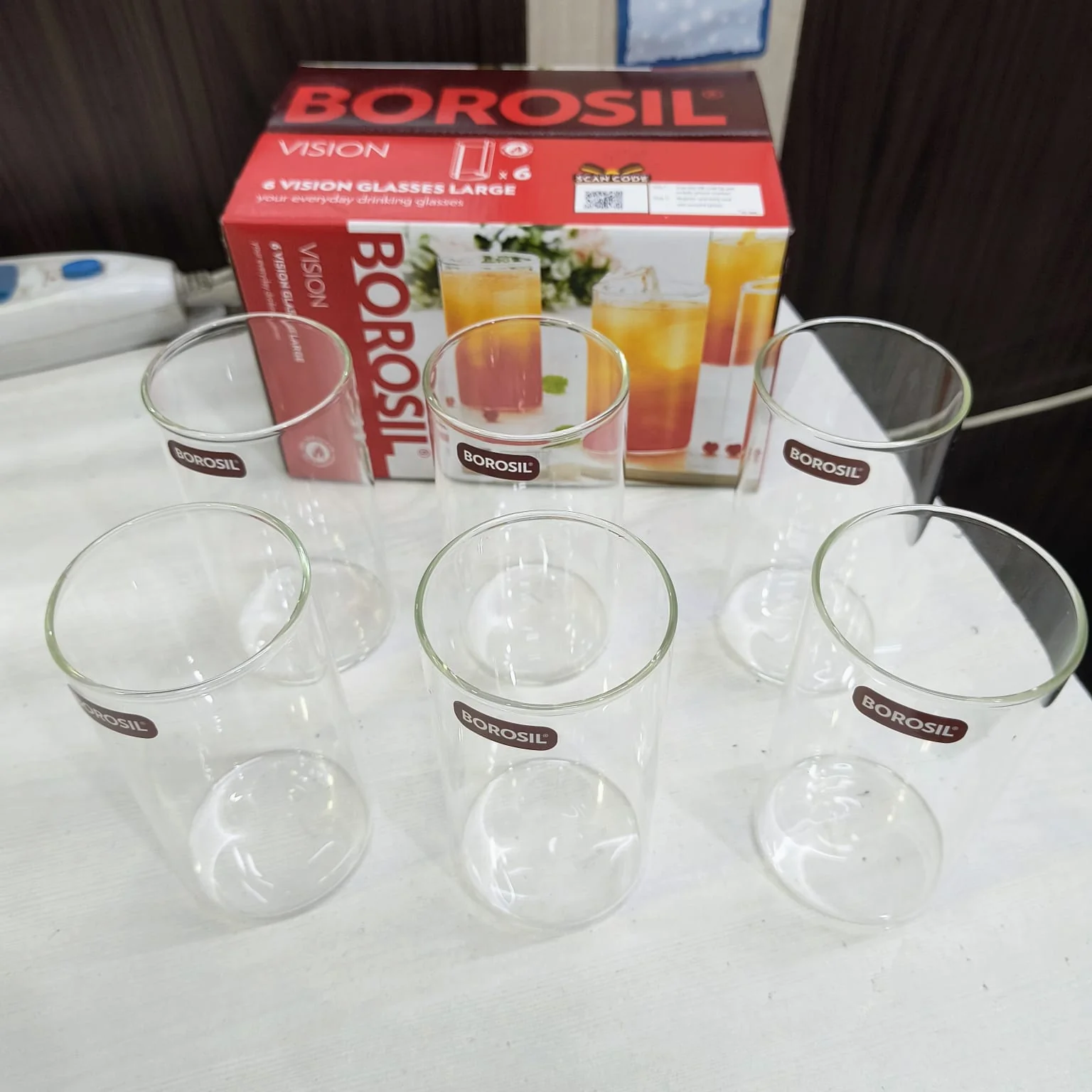 AM5168 Borosil Vision Large Glass Set (Transparent, 350ml)-Set of 6 - Image 11