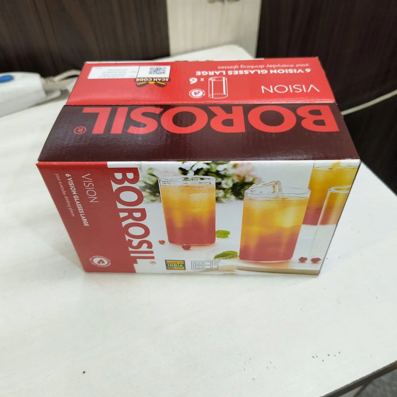 AM5168 Borosil Vision Large Glass Set (Transparent, 350ml)-Set of 6 - Image 12