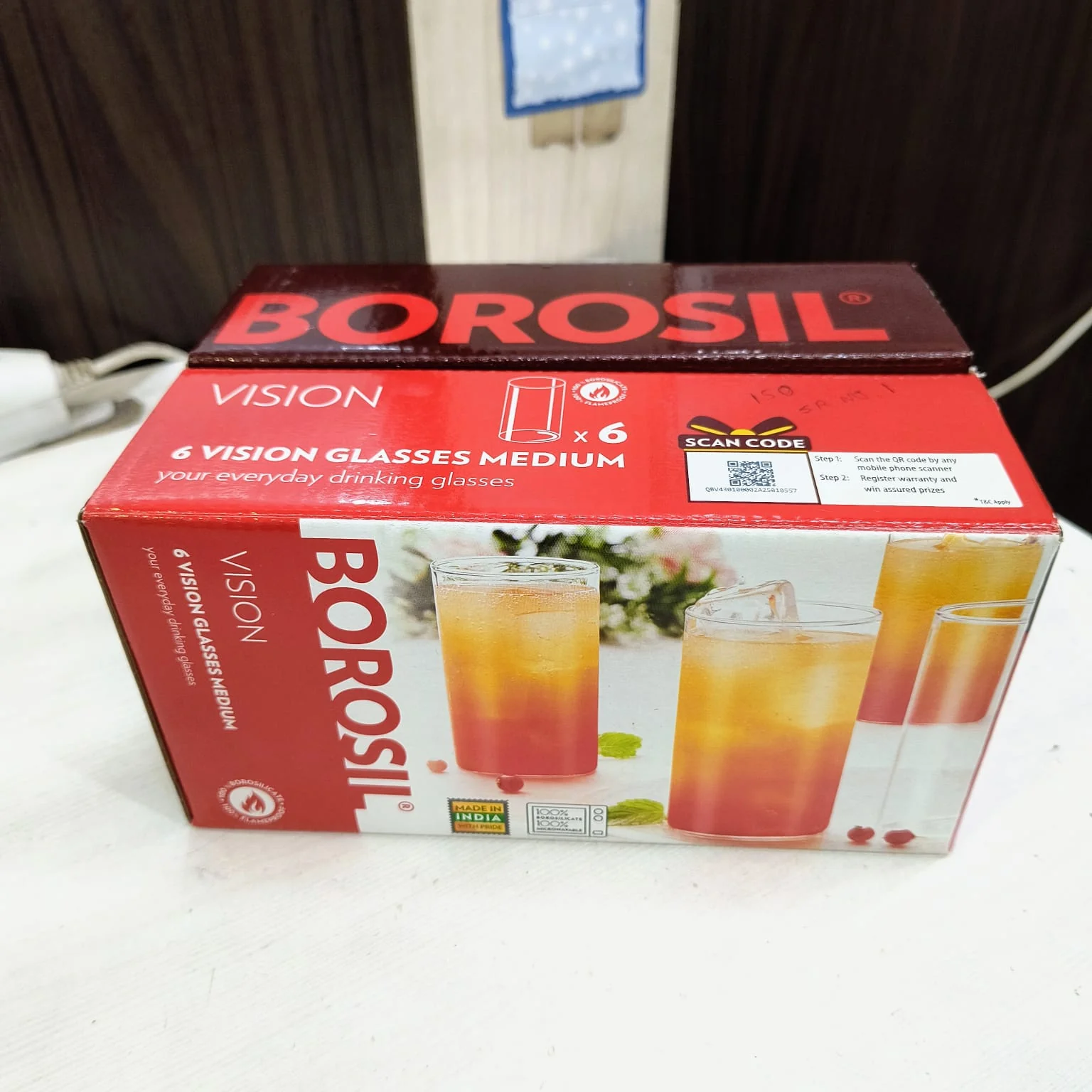 AM5167 Borosil Vision Medium Glass Set (Transparent, 295ml) Set of 6 - Image 10
