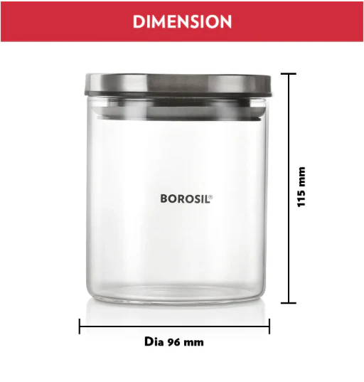 AM5170 Borosil Classic Jars With Wooden Tray - 3Pcs (600 ml Each) - Image 5