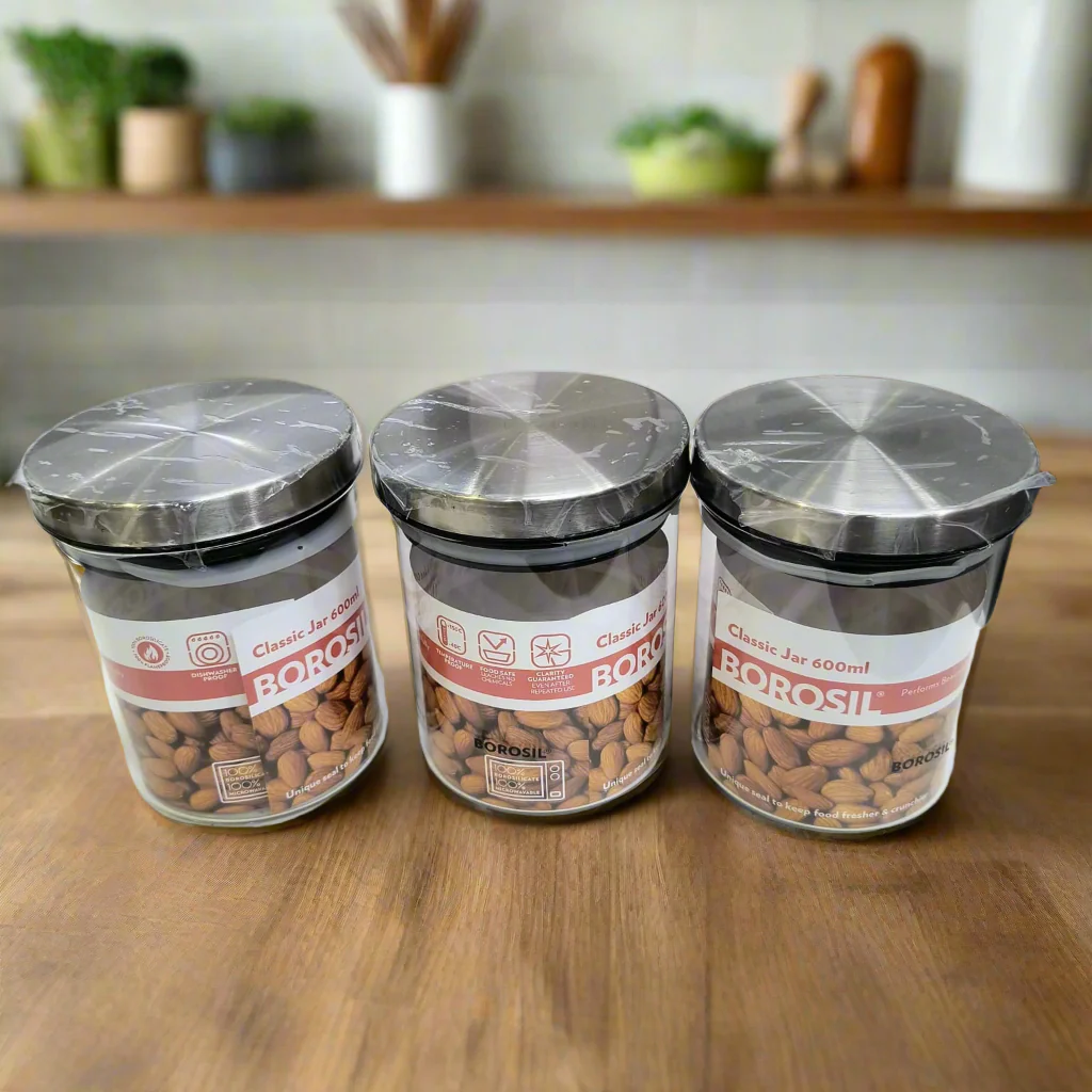 AM5170 Borosil Classic Jars With Wooden Tray - 3Pcs (600 ml Each) - Image 7