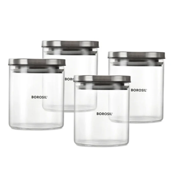 AM5171 Borosil Classic Jars With Wooden Tray - 4Pcs (600 ml Each) - Image 6