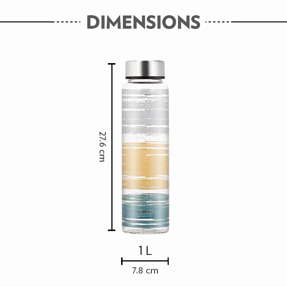 AM5176 Borosil Artisan Series Glance 550 Ml Wide Mouth Glass Bottle with Metal Lid - Store Water, Lassi, Juice, Smoothies - Image 8