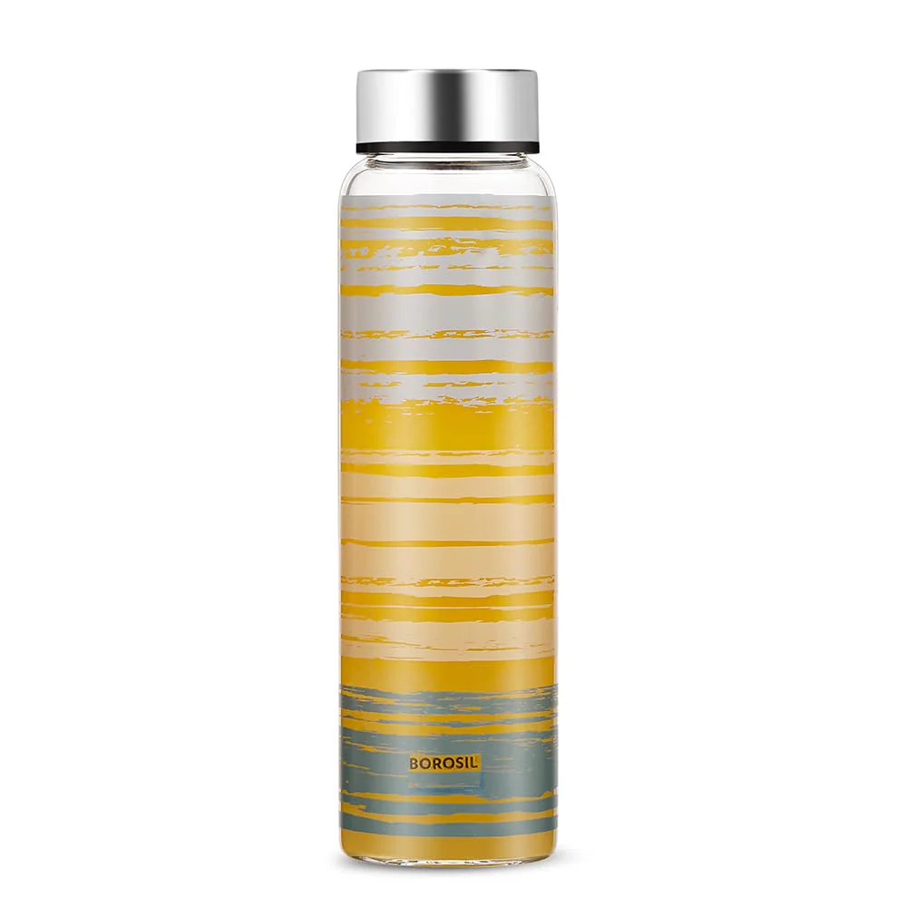 AM5176 Borosil Artisan Series Glance 550 Ml Wide Mouth Glass Bottle with Metal Lid - Store Water, Lassi, Juice, Smoothies - Image 9