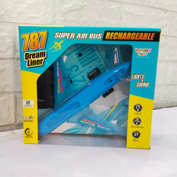 AM5186 A-787 RC Airplane Toy Exciting Full-Body Lights & Realistic Sounds for Kids (Blue) - Image 4