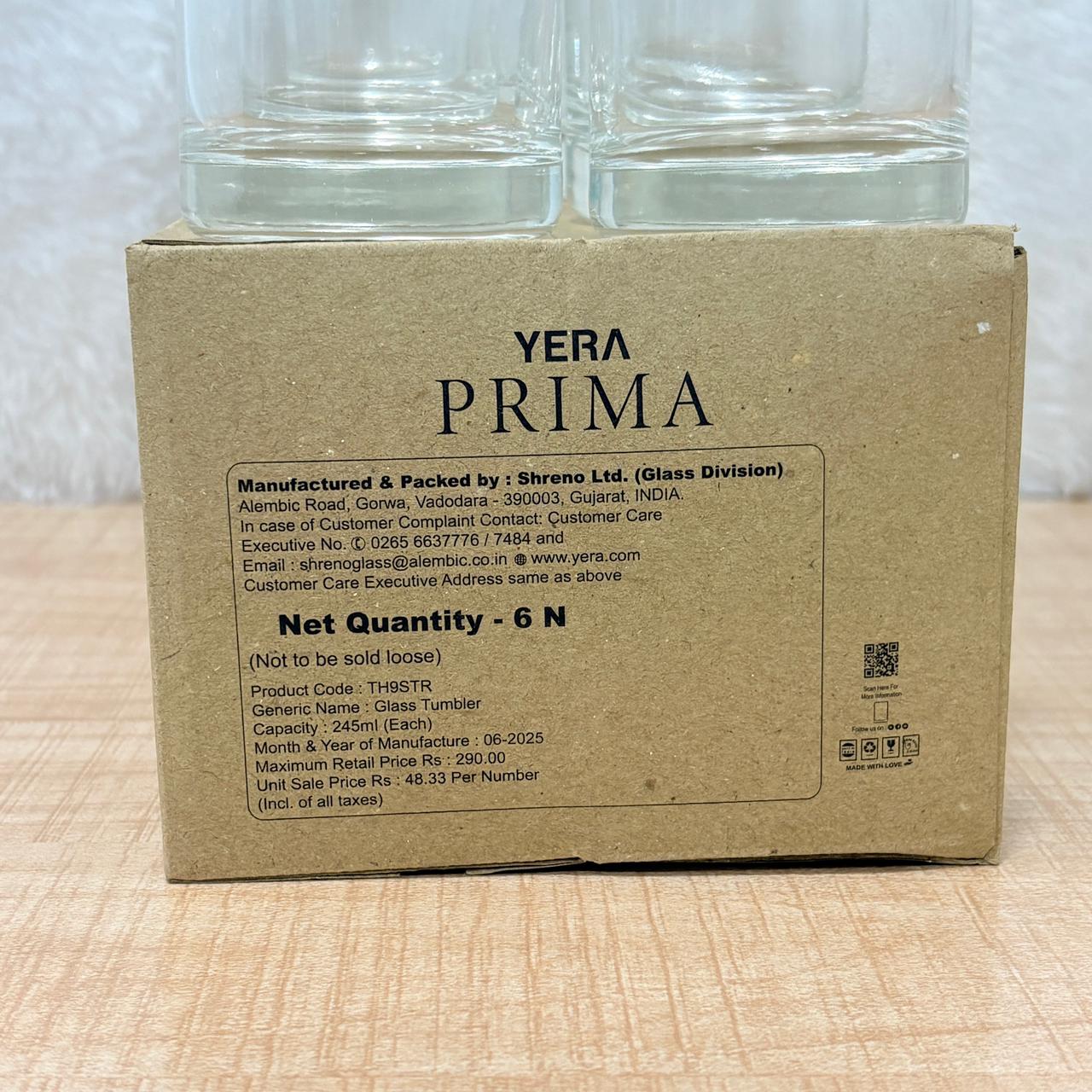 AM5207 YERA Prima AQUA Water Glass- Set of 6 Pcs - Each 245ml - Image 8