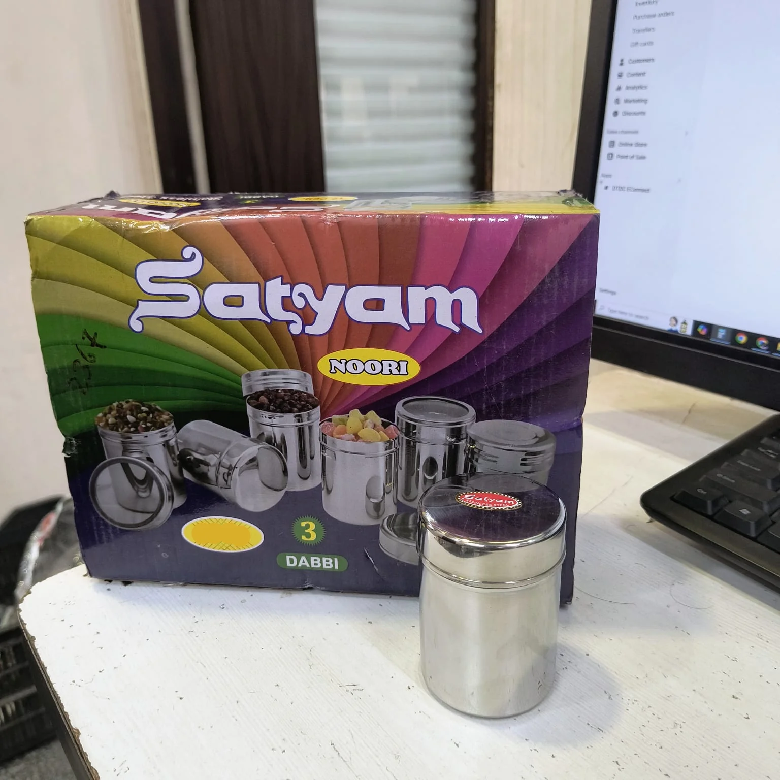 AM5325 Satyam Noori Dabbi Stainless Steel Containers For Storage Medium - Image 6