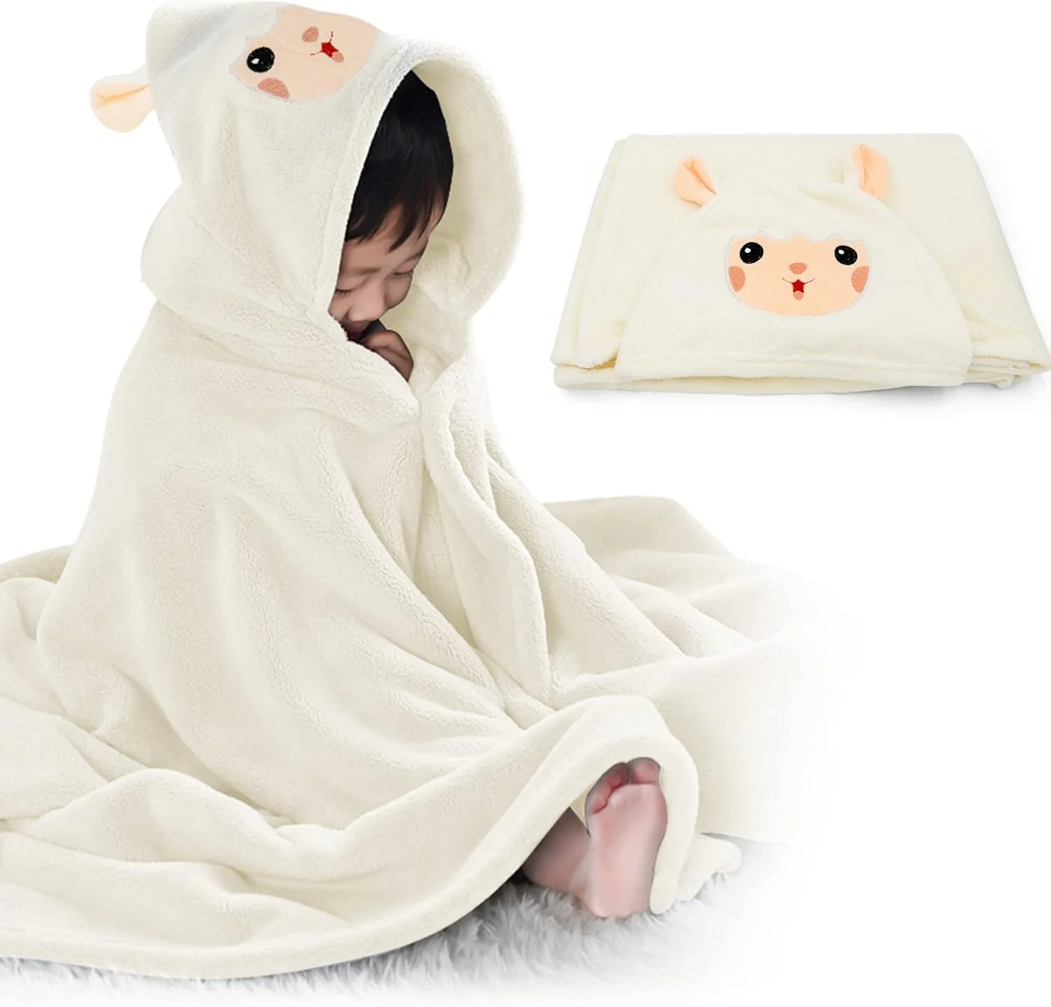 AM5245 Cute Animal Face Hooded Soft Baby Towels: The Perfect Bath Time Companion