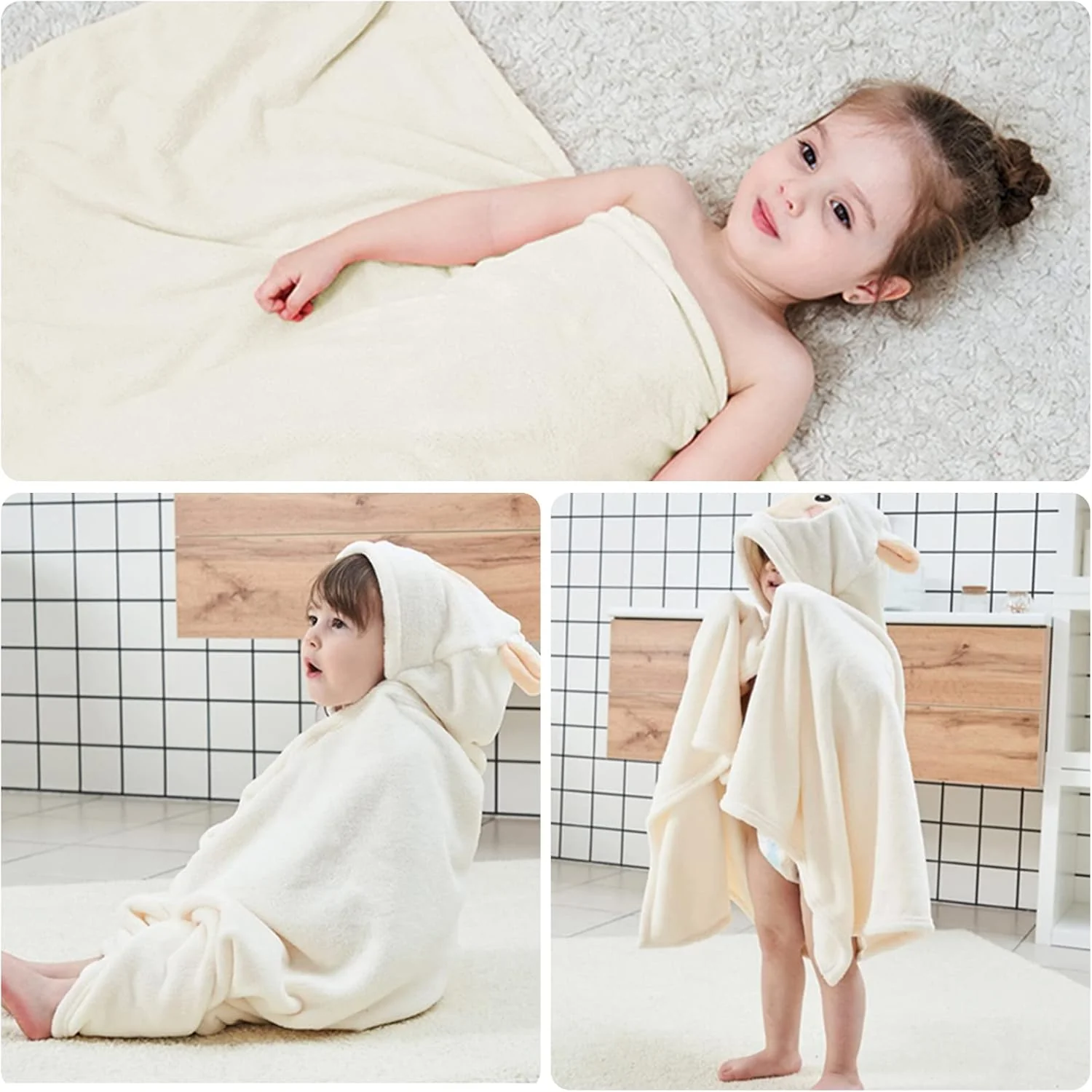 AM5245 Cute Animal Face Hooded Soft Baby Towels: The Perfect Bath Time Companion - Image 2