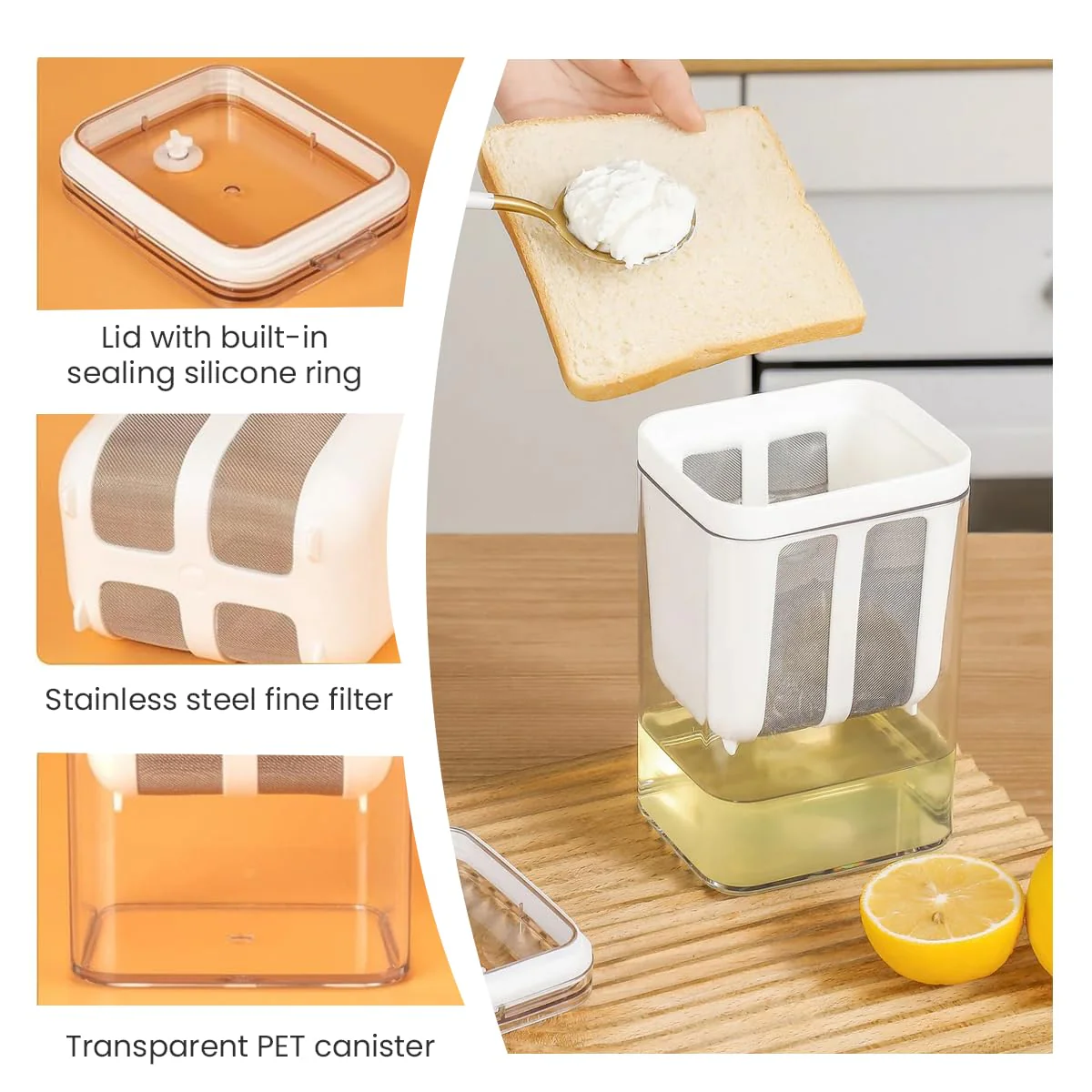 AM5278 Yogurt & Curd Maker - Fine Mesh Strainer with Lid