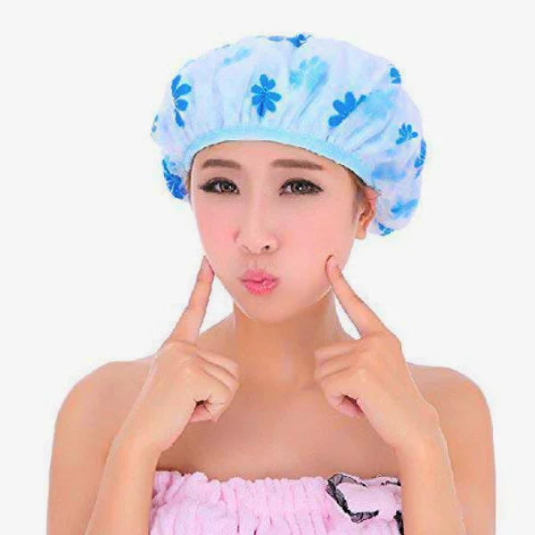 AM5300 Shower Caps for Women's, Ladies With Waterproof Elastic Band - Image 4