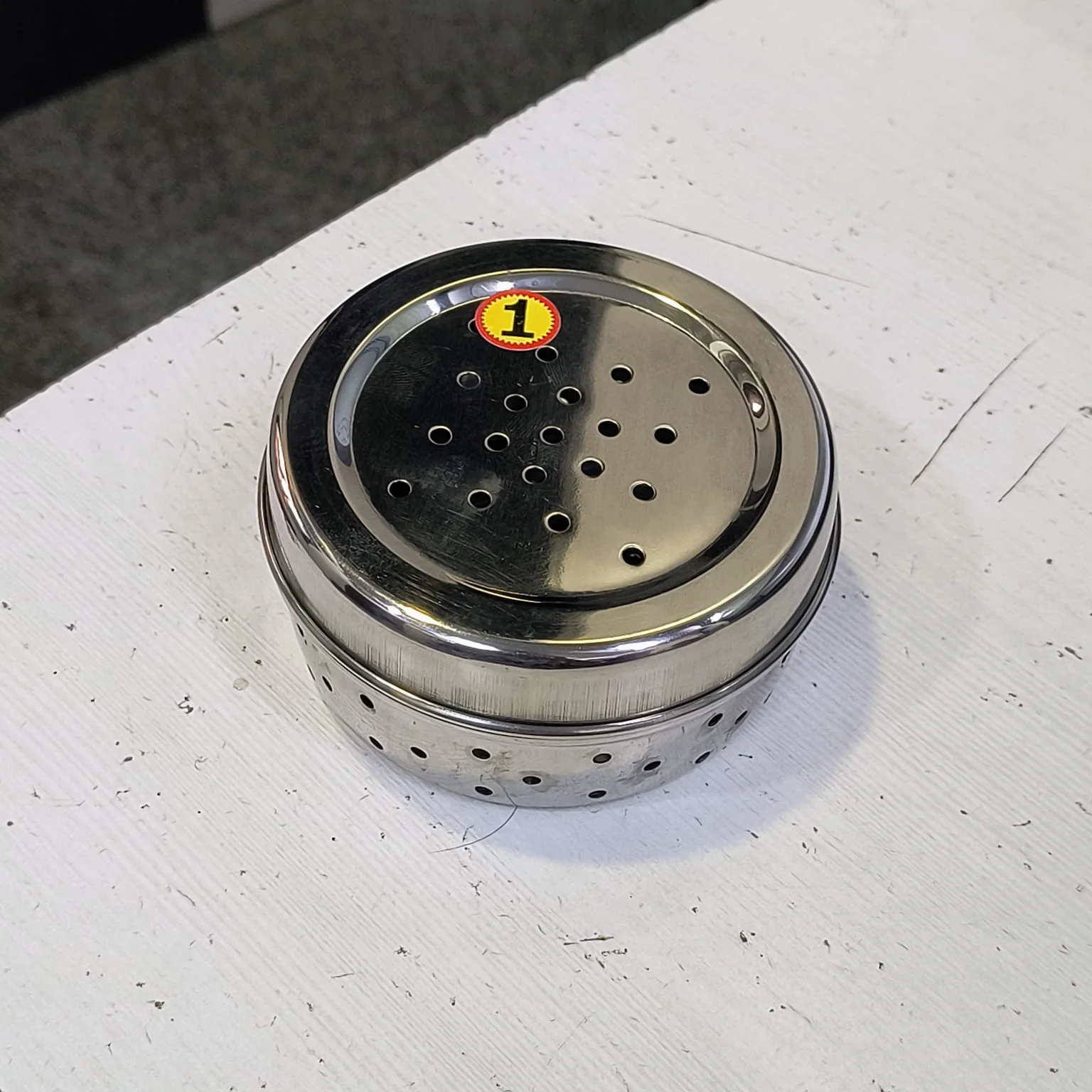 AM5330 Hole Dabba Stainless Steel Coriander Storage Box Small - Image 5