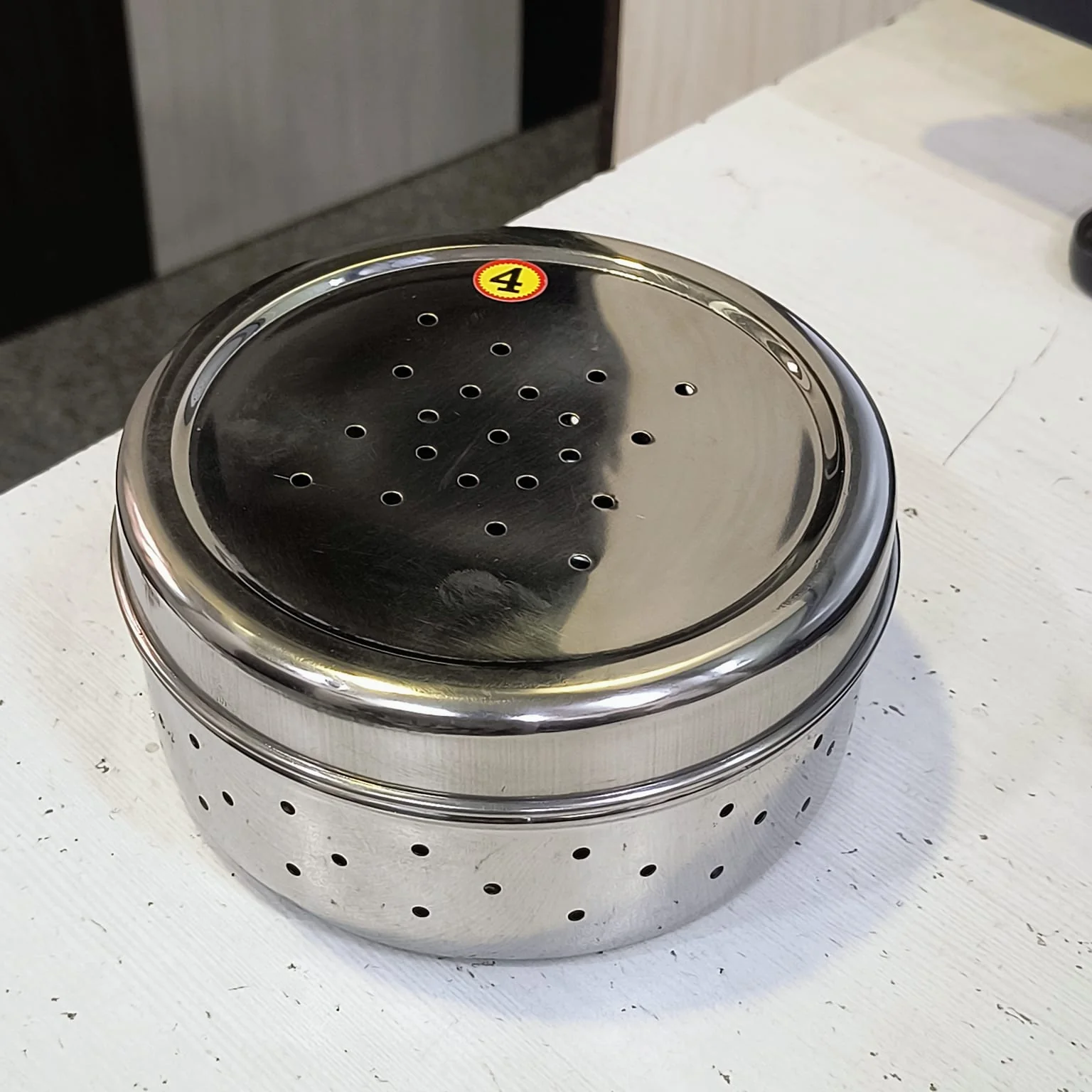 AM5333 Hole Dabba Stainless Steel Coriander Storage Box Large - Image 5