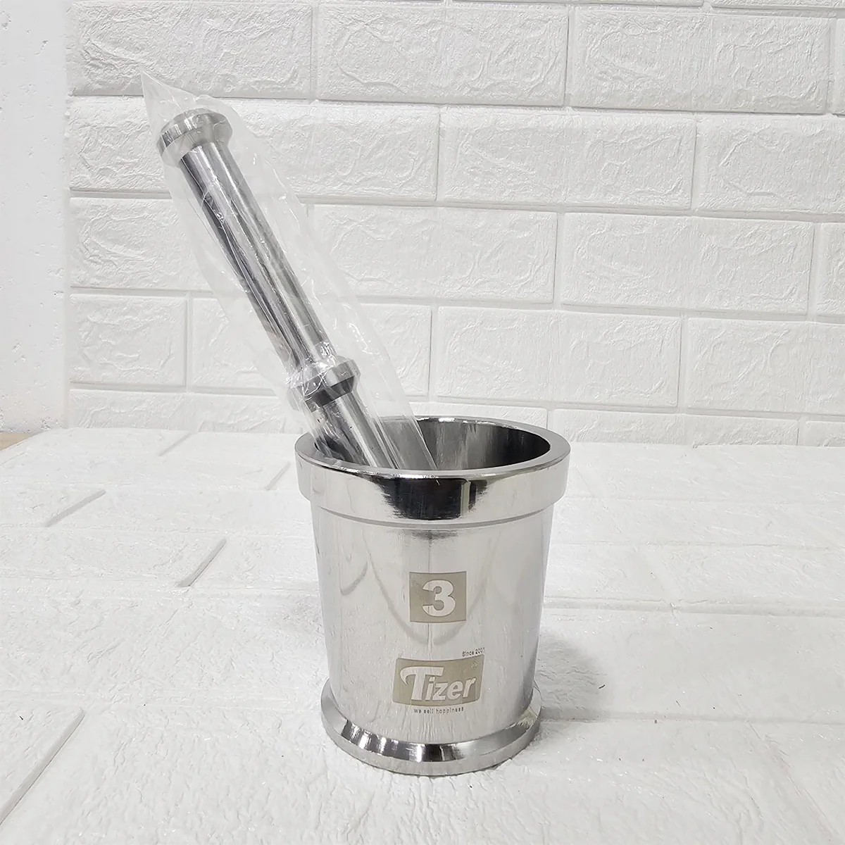 AM5344 Tizer Stainless Steel Heavy Mortar and Pestle Set - Big