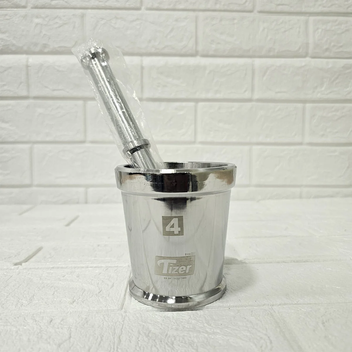 AM5345 Tizer Stainless Steel Heavy Mortar and Pestle Set - Large