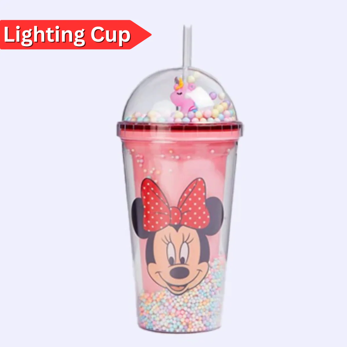 AM5349 3D Look Tumbler Cups with Lid and Light Multi-Color 1pc -22cm