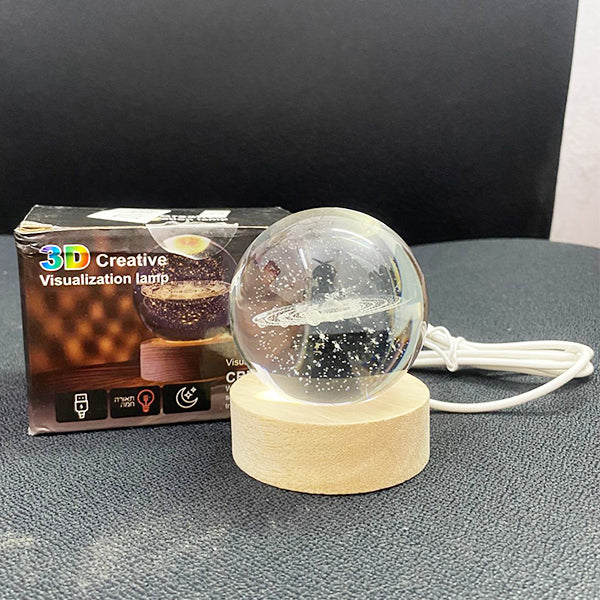 AM5356 3D Saturn Crystal Ball Night Light for Kids With Wooden Base - Fantasy Decoration LED Galaxy Planet Nightlight for Bedroom Decor - Image 6
