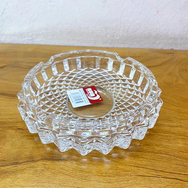 AM5359 Round Crystal Glass Smoking Ashtray- 128mm - Image 6